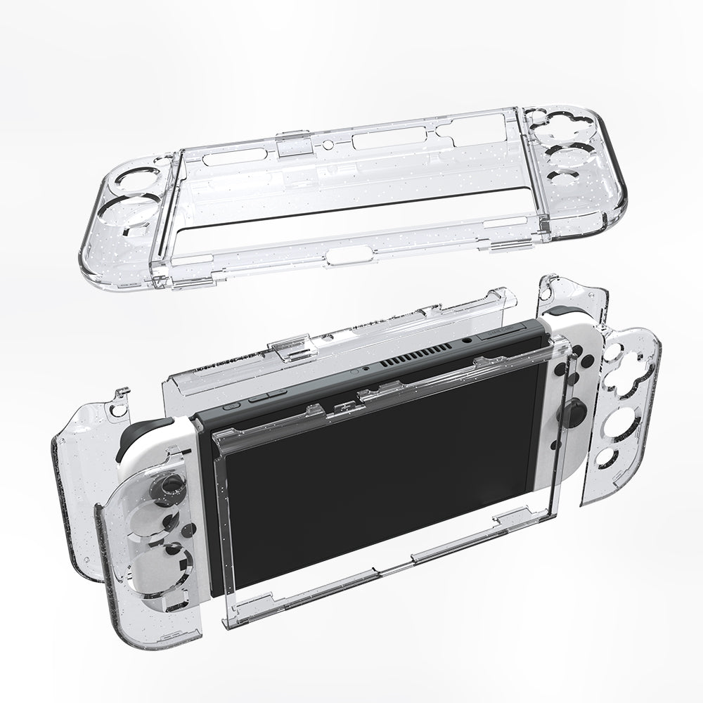 JYS JYS-NS221 Detachable Transparent Glitter PC Protective Case Drop-proof Cover for Nintendo Switch OLED JYS JYS-NS221 Detachable Transparent Glitter PC Protective Case Drop-proof Cover for Nintendo Switch OLED